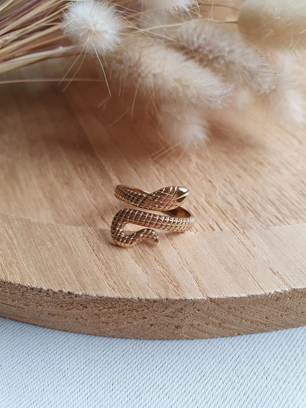 Bague ajustable serpent en acier inoxydable or ou argent Micomidy Bijoux