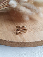 Bague ajustable serpent en acier inoxydable or ou argent Micomidy Bijoux