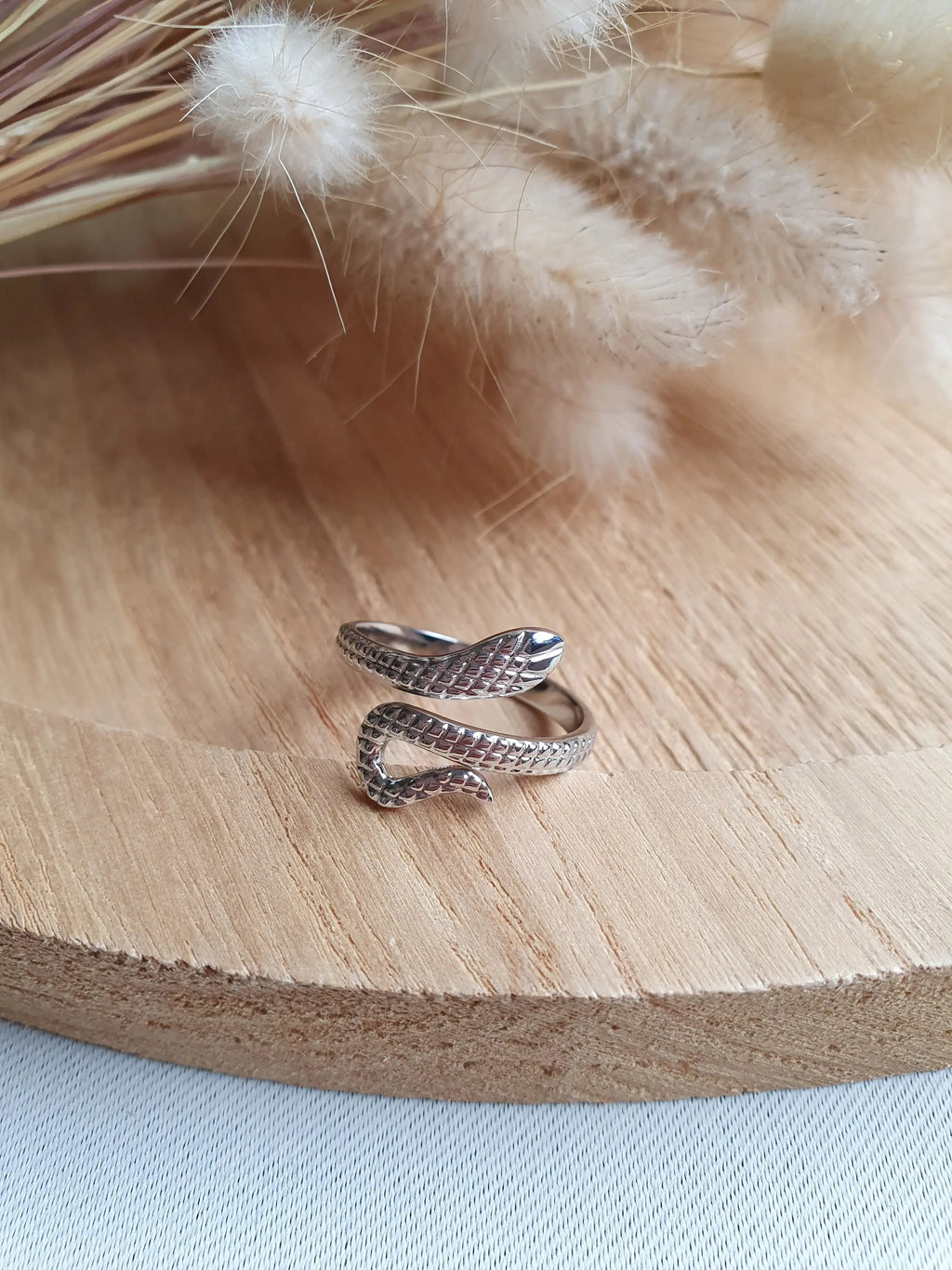 Bague ajustable serpent en acier inoxydable or ou argent Micomidy Bijoux