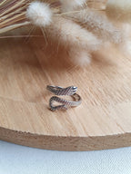 Bague ajustable serpent en acier inoxydable or ou argent Micomidy Bijoux