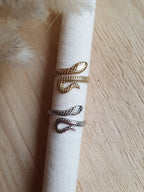 Bague ajustable serpent en acier inoxydable or ou argent Micomidy Bijoux