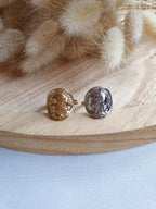 Bague pièce ajustable en acier inoxydable or ou argent Micomidy Bijoux