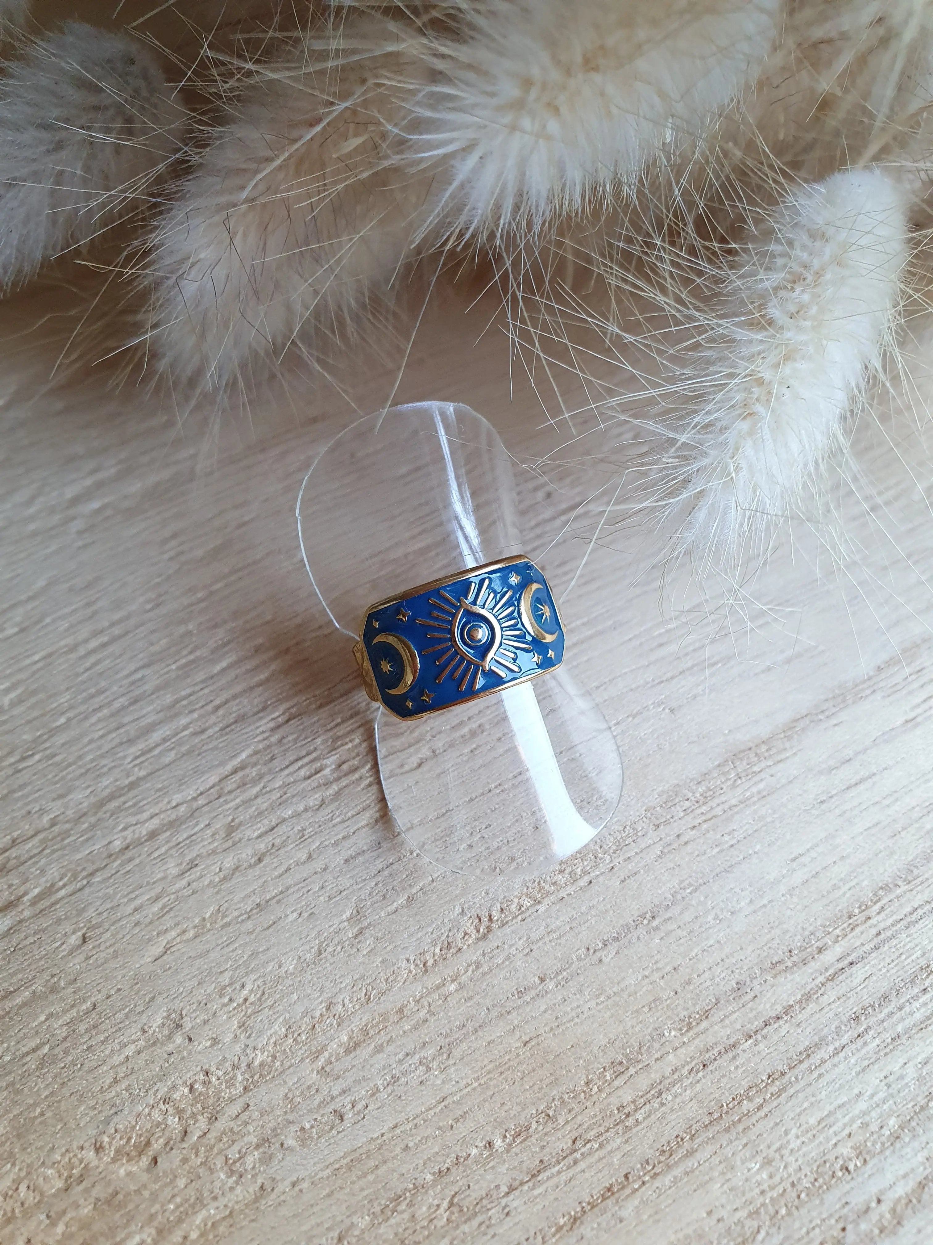 Bague witch - Bague ajustable émaillée en acier inoxydable doré ou argenté Micomidy Bijoux