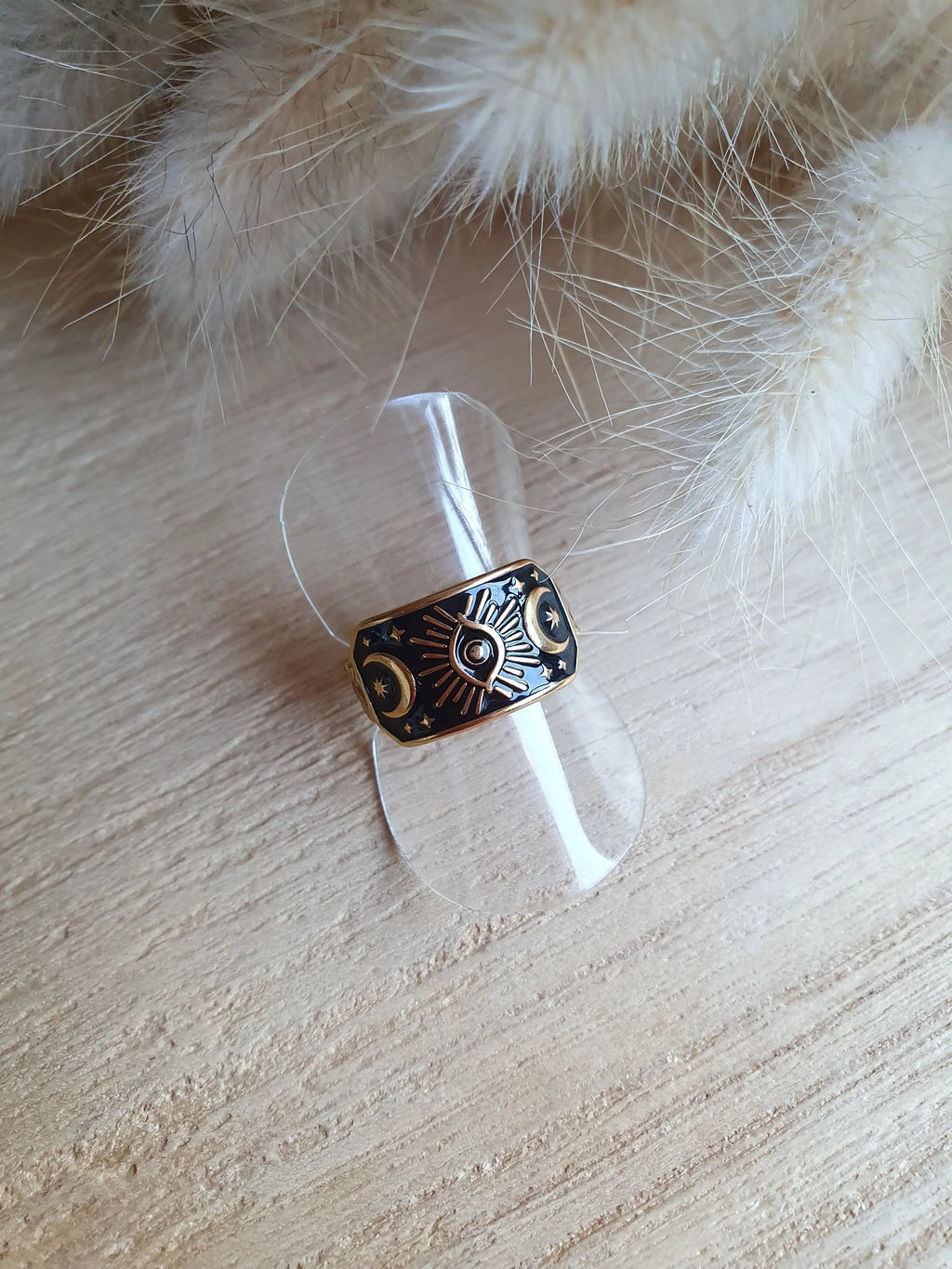 Bague witch - Bague ajustable émaillée en acier inoxydable doré ou argenté Micomidy Bijoux