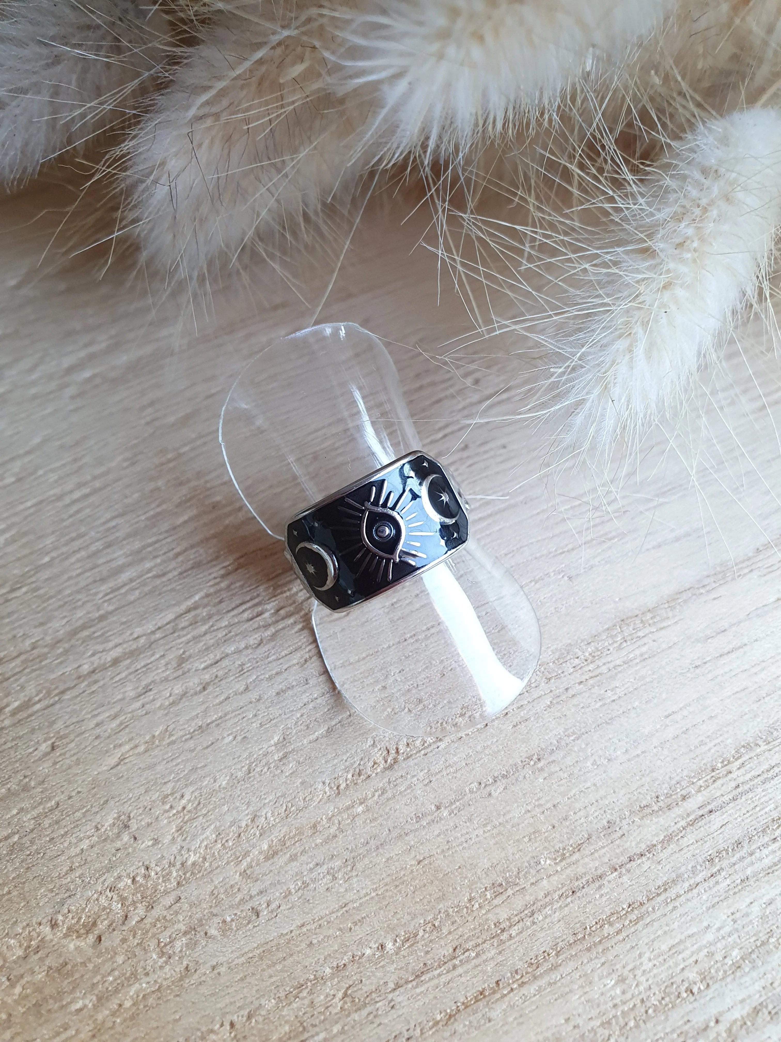 Bague witch - Bague ajustable émaillée en acier inoxydable doré ou argenté Micomidy Bijoux