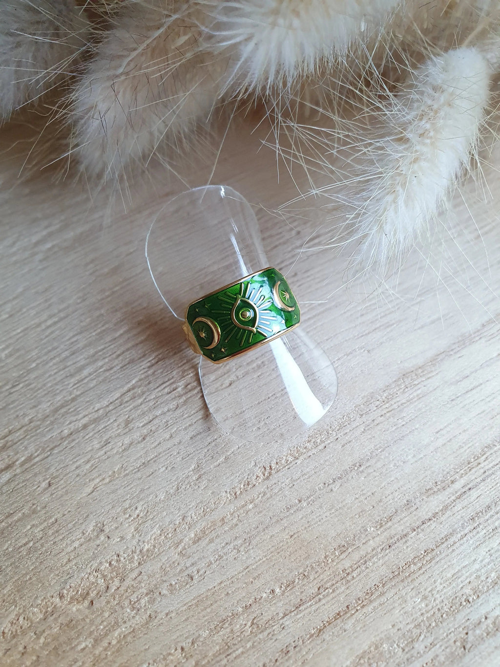 Bague witch - Bague ajustable émaillée en acier inoxydable doré ou argenté Micomidy Bijoux