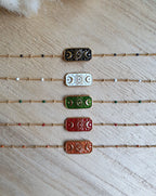 Bracelet witchy ajustable en acier inoxydable doré et émail coloré Micomidy Bijoux