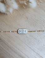 Bracelet witchy ajustable en acier inoxydable doré et émail coloré Micomidy Bijoux