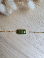 Bracelet witchy ajustable en acier inoxydable doré et émail coloré Micomidy Bijoux