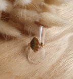 Bague ajustable avec une feuille de ginkgo en acier inoxydable or Micomidy Bijoux