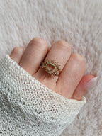 Bague cœur sacré / ex voto, ajustable en acier inoxydable or Micomidy Bijoux