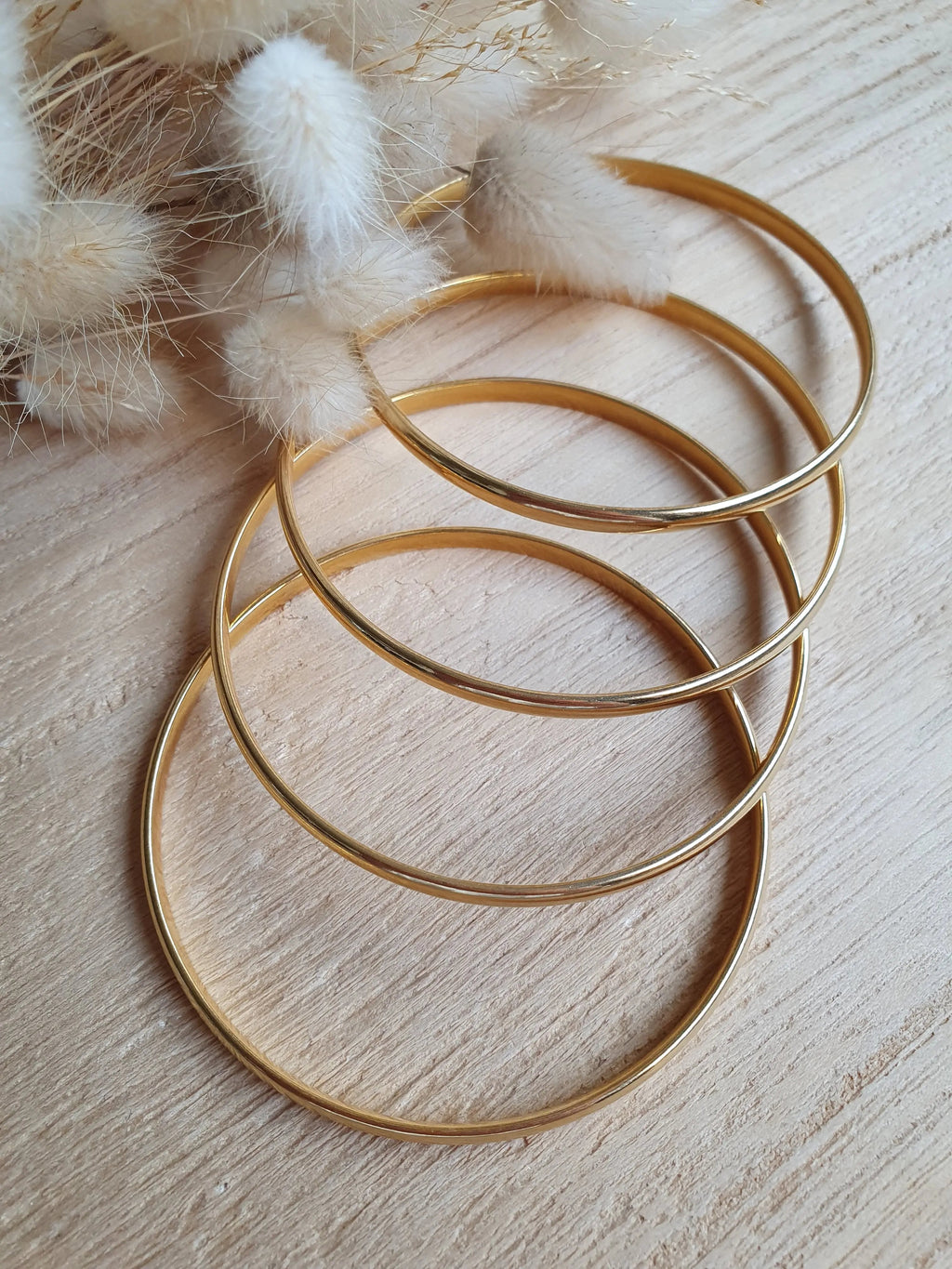 Bracelet jonc empilable en acier inoxydable or Micomidy Bijoux