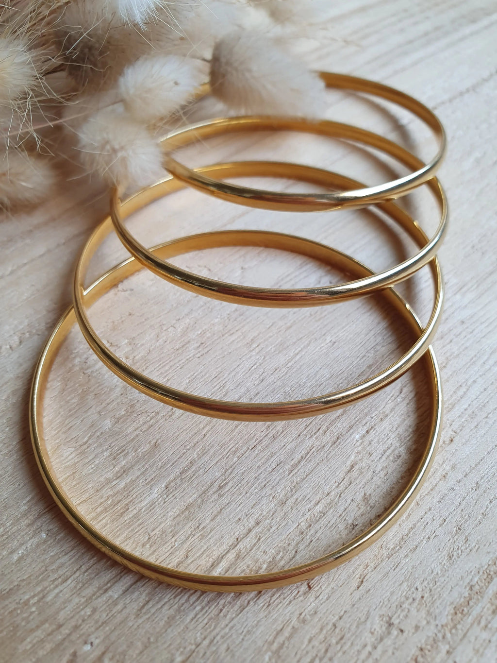 Bracelet jonc empilable en acier inoxydable or Micomidy Bijoux