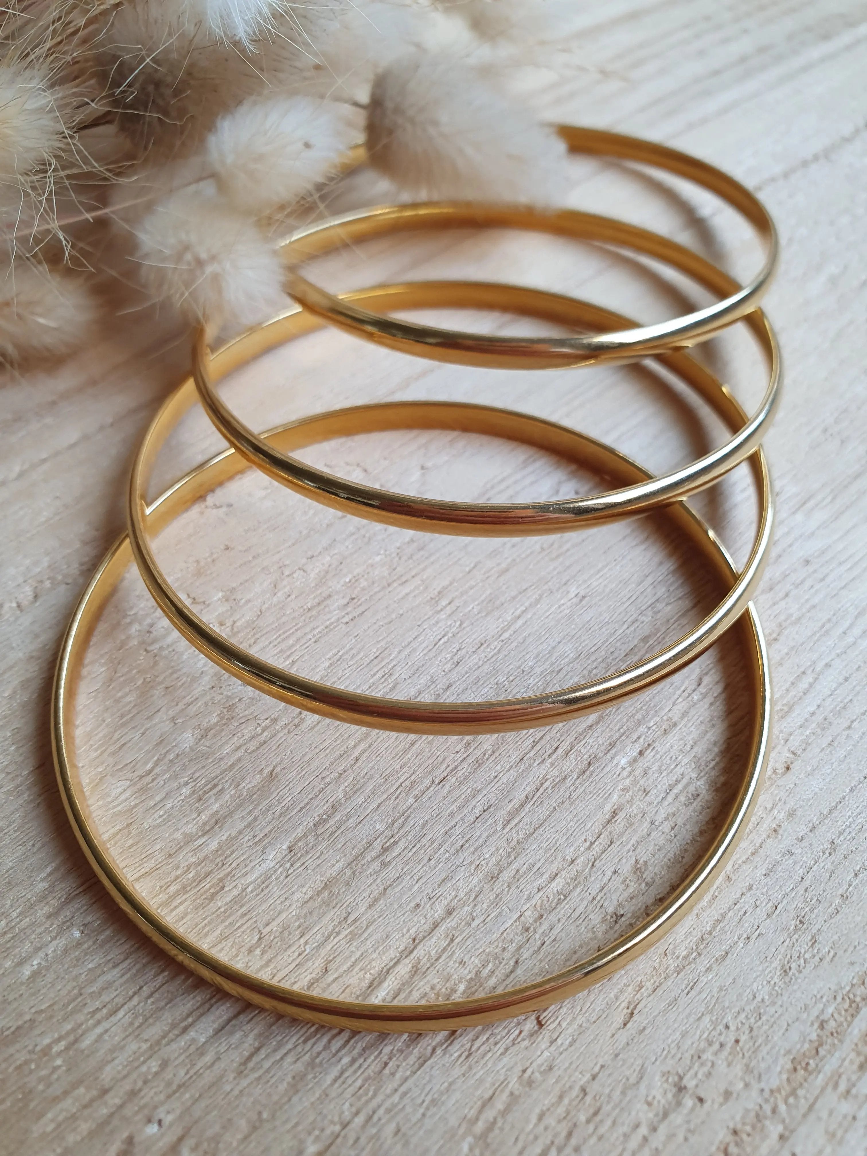 Bracelet jonc empilable en acier inoxydable or Micomidy Bijoux