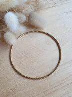 Bracelet jonc fin texturé en acier inoxydable or Micomidy Bijoux