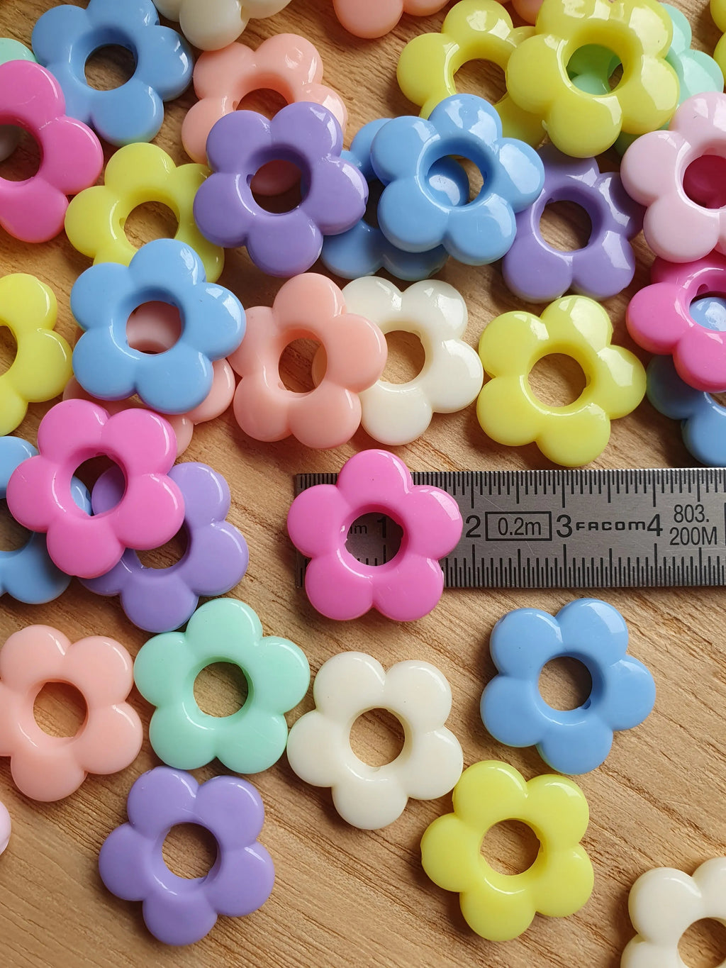 Paire de pampilles fleurs pastels interchangeables pour boucles d'oreilles créoles Micomidy Bijoux