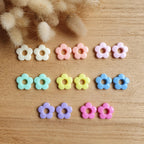 Paire de pampilles fleurs pastels interchangeables pour boucles d'oreilles créoles Micomidy Bijoux