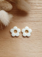 Paire de pampilles fleurs pastels interchangeables pour boucles d'oreilles créoles Micomidy Bijoux