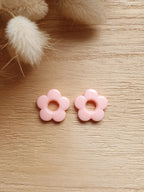 Paire de pampilles fleurs pastels interchangeables pour boucles d'oreilles créoles Micomidy Bijoux