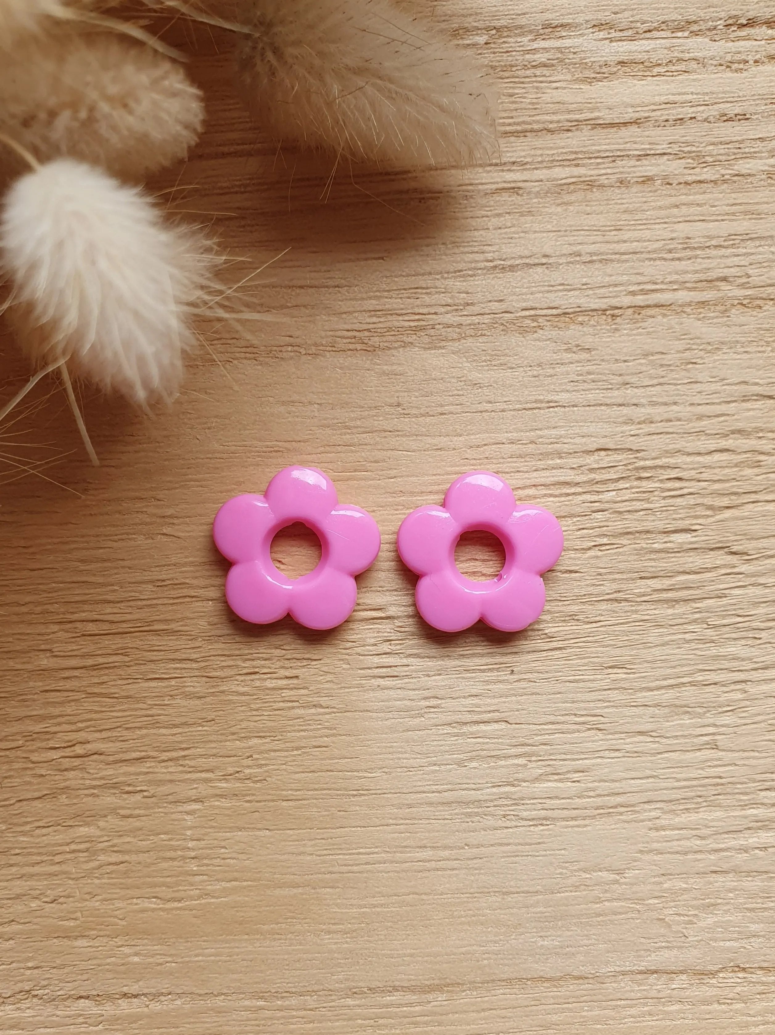 Paire de pampilles fleurs pastels interchangeables pour boucles d'oreilles créoles Micomidy Bijoux