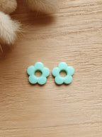 Paire de pampilles fleurs pastels interchangeables pour boucles d'oreilles créoles Micomidy Bijoux