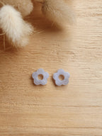 Paire de pampilles fleurs marbrées interchangeables pour boucles d'oreilles créoles Micomidy Bijoux