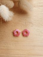Paire de pampilles fleurs marbrées interchangeables pour boucles d'oreilles créoles Micomidy Bijoux
