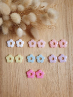 Paire de pampilles fleurs translucides interchangeables pour boucles d'oreilles créoles Micomidy Bijoux