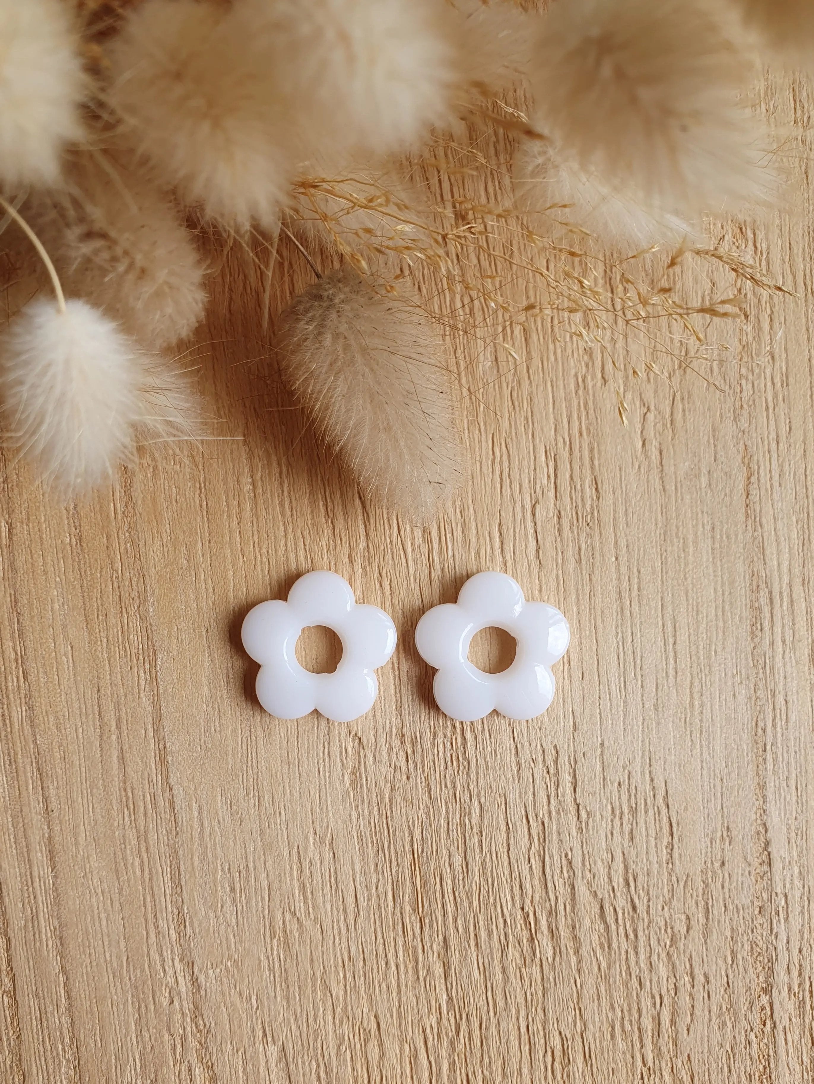 Paire de pampilles fleurs translucides interchangeables pour boucles d'oreilles créoles Micomidy Bijoux