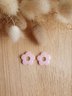 Paire de pampilles fleurs translucides interchangeables pour boucles d'oreilles créoles Micomidy Bijoux