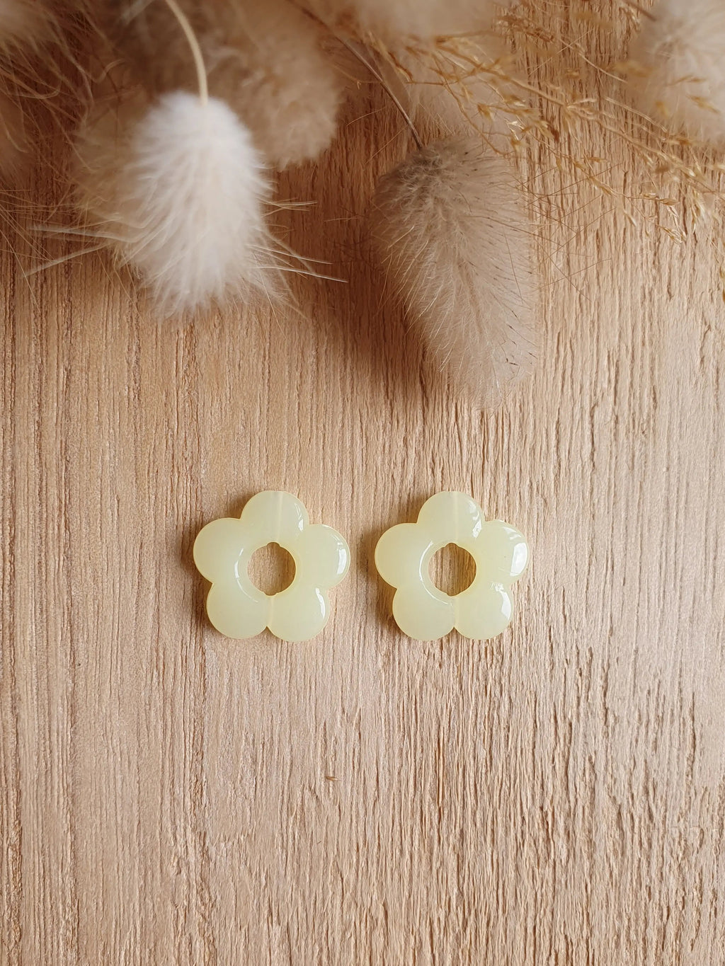 Paire de pampilles fleurs translucides interchangeables pour boucles d'oreilles créoles Micomidy Bijoux