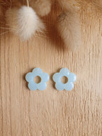 Paire de pampilles fleurs translucides interchangeables pour boucles d'oreilles créoles Micomidy Bijoux