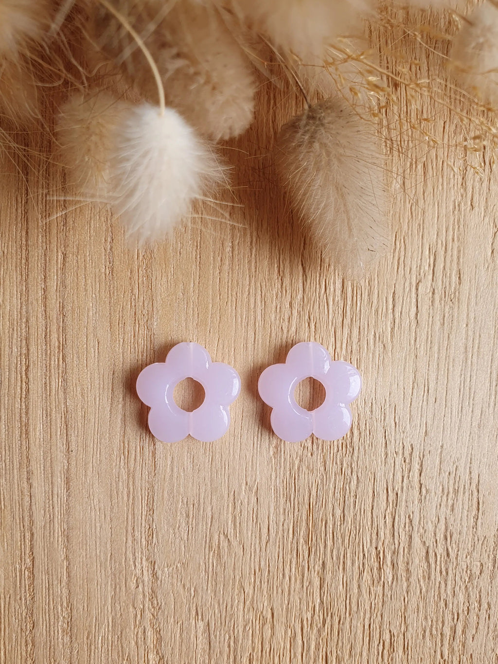 Paire de pampilles fleurs translucides interchangeables pour boucles d'oreilles créoles Micomidy Bijoux
