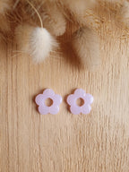 Paire de pampilles fleurs translucides interchangeables pour boucles d'oreilles créoles Micomidy Bijoux