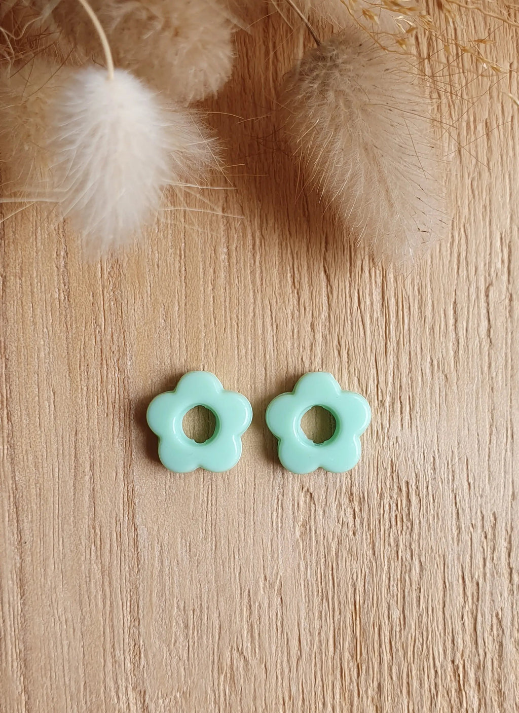 Paire de petites pampilles fleurs pastel interchangeables pour boucles d'oreilles créoles Micomidy Bijoux