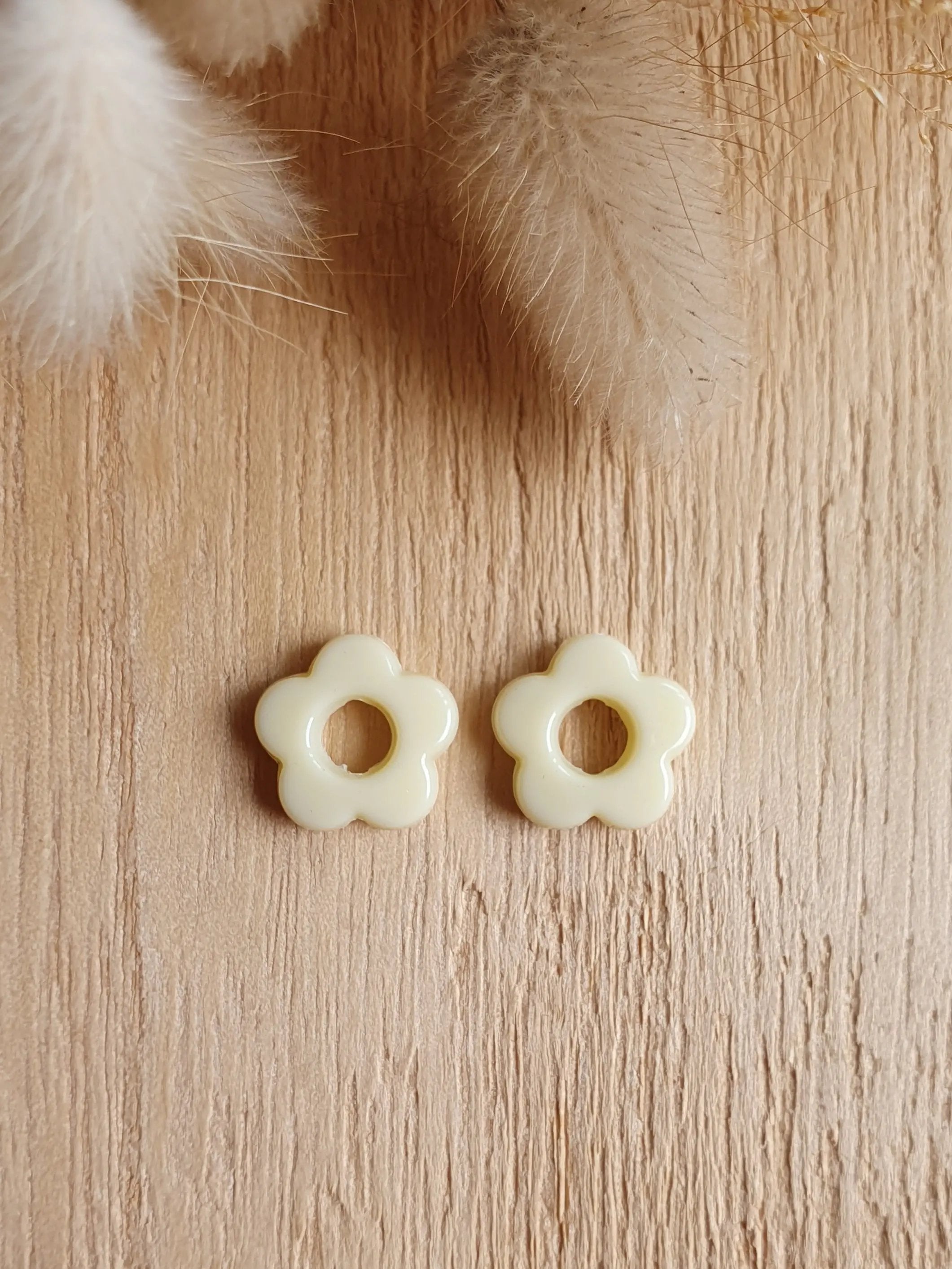 Paire de petites pampilles fleurs pastel interchangeables pour boucles d'oreilles créoles Micomidy Bijoux
