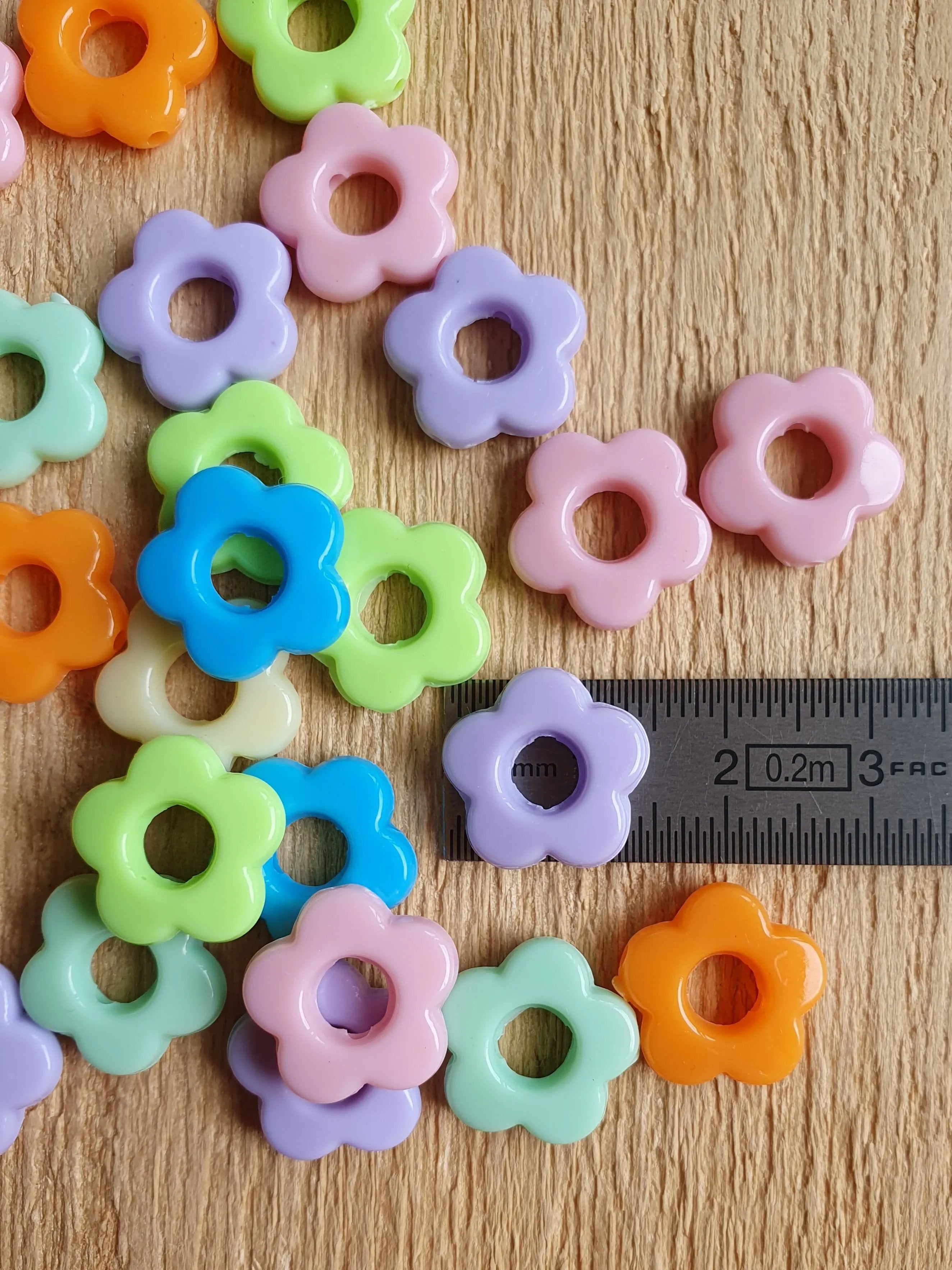 Paire de petites pampilles fleurs pastel interchangeables pour boucles d'oreilles créoles Micomidy Bijoux