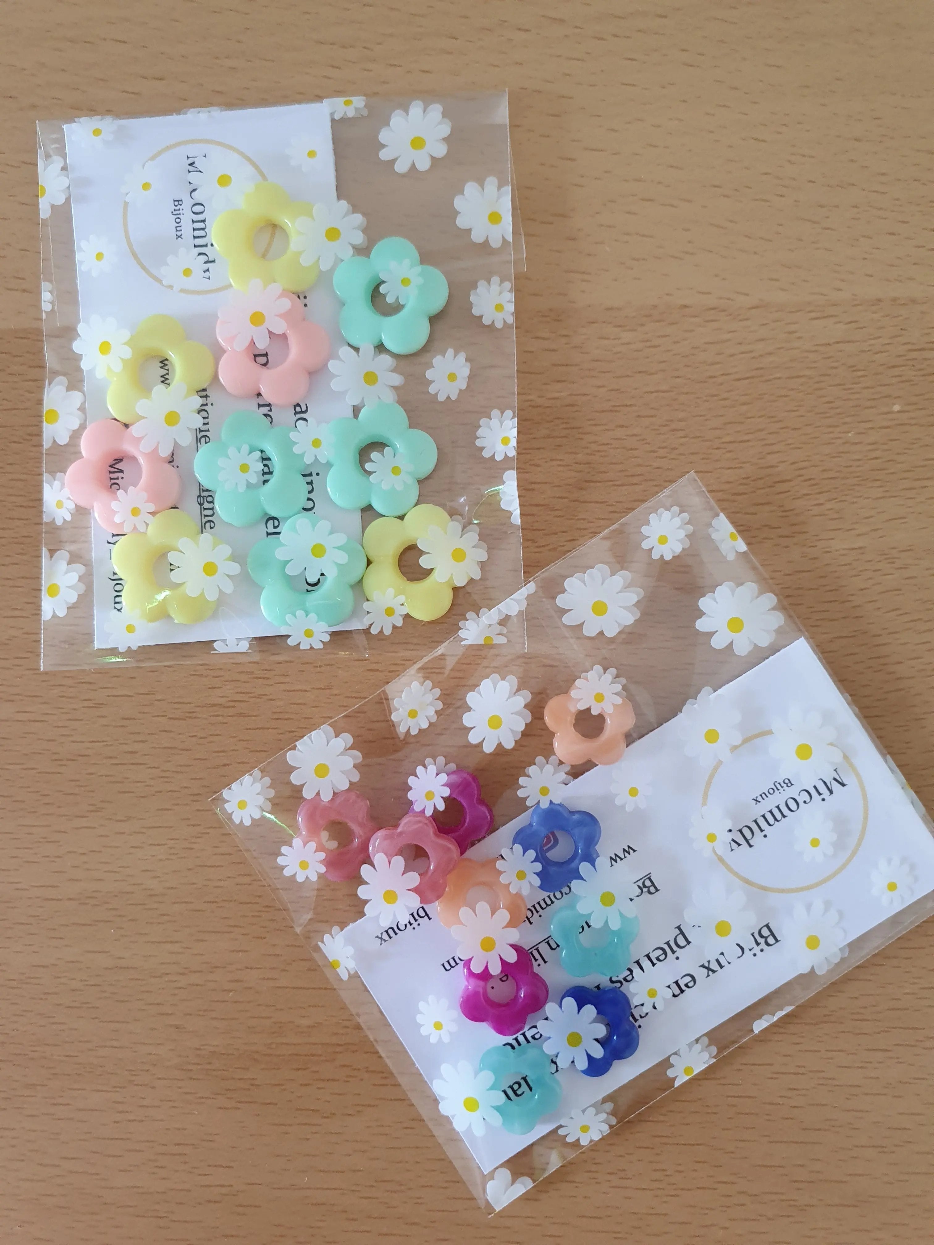 Paire de pampilles fleurs interchangeables pour boucles d'oreilles créoles Micomidy Bijoux