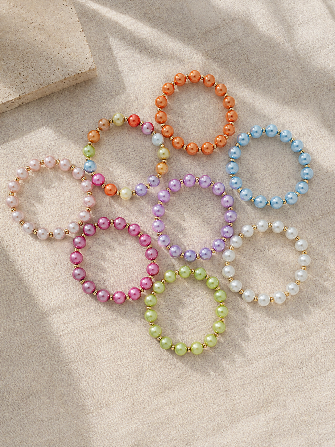 Bracelet Candy - bracelet élastique en perles colorées et acier inoxydable Micomidy Bijoux