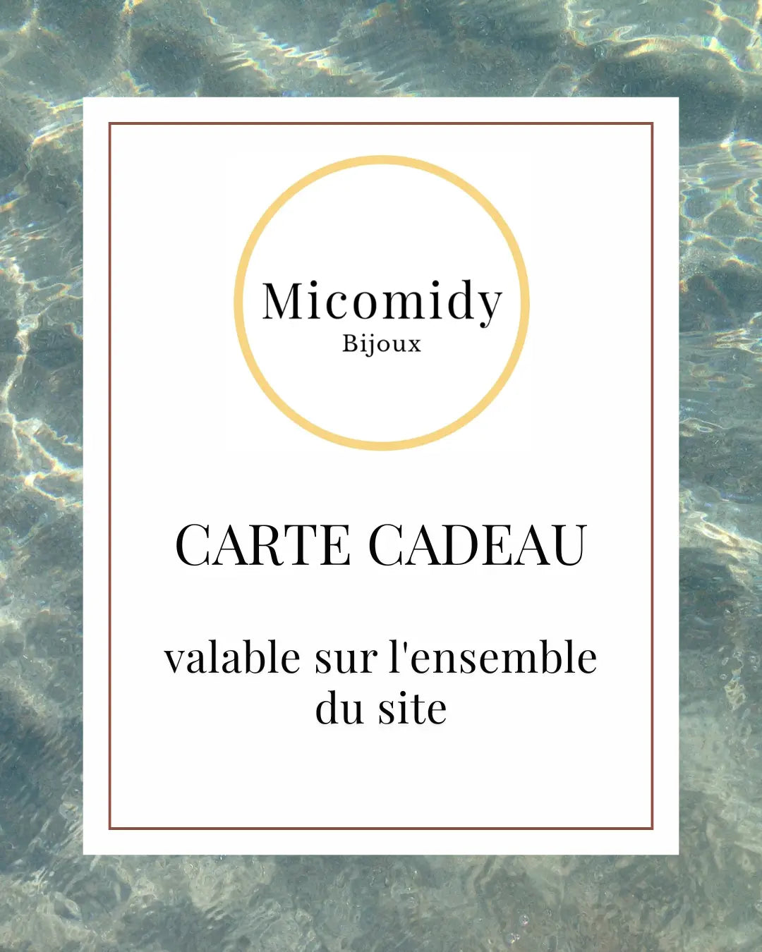 Carte cadeau Micomidy bijoux Micomidy Bijoux
