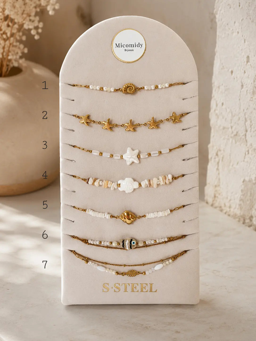 Chaîne de cheville océan en acier inoxydable or Micomidy Bijoux