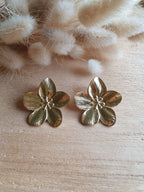 Boucles d'oreilles fleurs de cerisier - grosse boucles d'oreilles en acier inoxydable doré à l'or fin Micomidy Bijoux