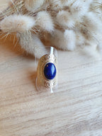 Bague Grazia - grosse bague style vintage ajustable en acier inoxydable et pierre naturelle Micomidy Bijoux