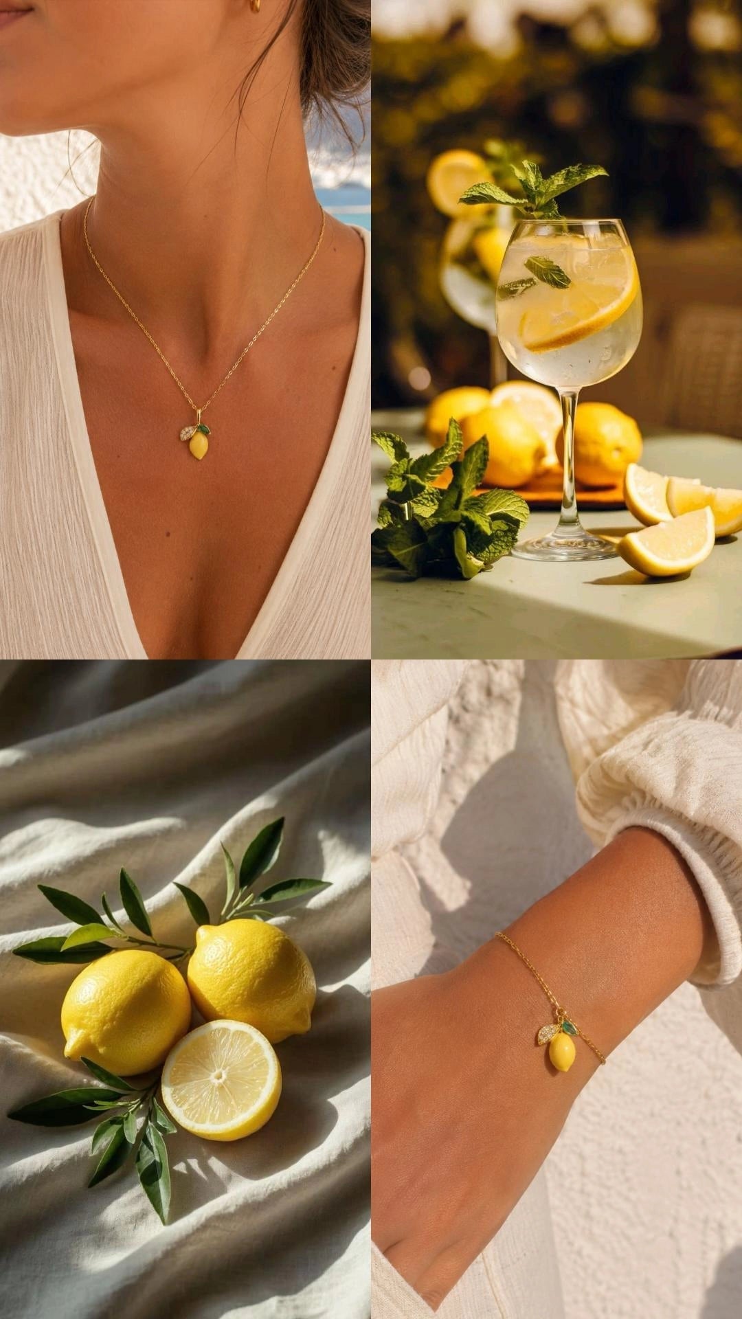 Bracelet Limoncello – Bracelet citron en acier inoxydable et strass Micomidy Bijoux