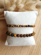 Bracelet élastique en pierre oeil de tigre - perles en pierres naturelles Micomidy Bijoux