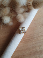 Bague anti-stress fleur ajustable en acier inoxydable or Micomidy Bijoux