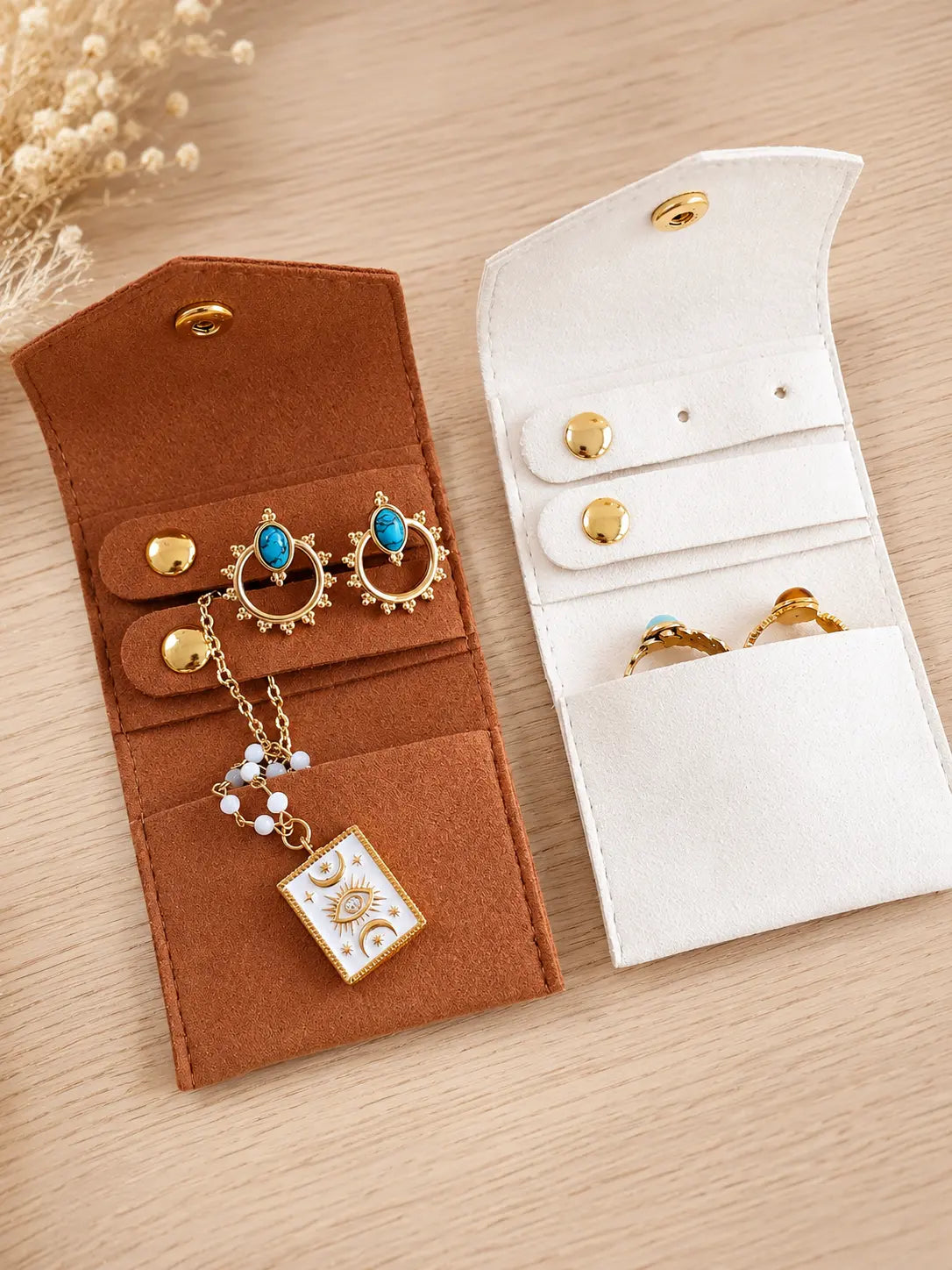 Mini pochette à bijoux en velours pour voyage Micomidy Bijoux