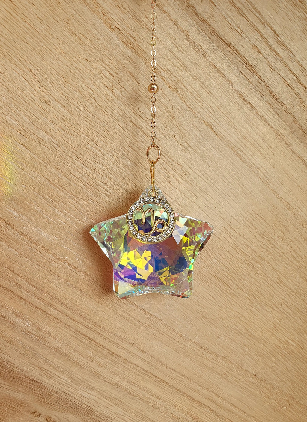 Attrape soleil étoile avec signe astrologique - suspension en verre en forme d'étoile Micomidy Bijoux