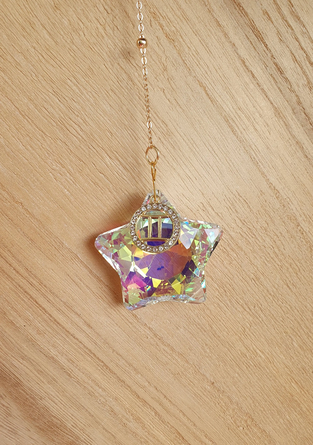Attrape soleil étoile avec signe astrologique - suspension en verre en forme d'étoile Micomidy Bijoux