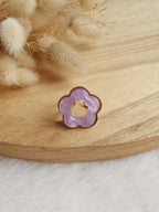 Bague Daisy - Bague fleur ajustable en acier inoxydable or et résine colorée Micomidy Bijoux